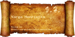 Varga Henrietta névjegykártya